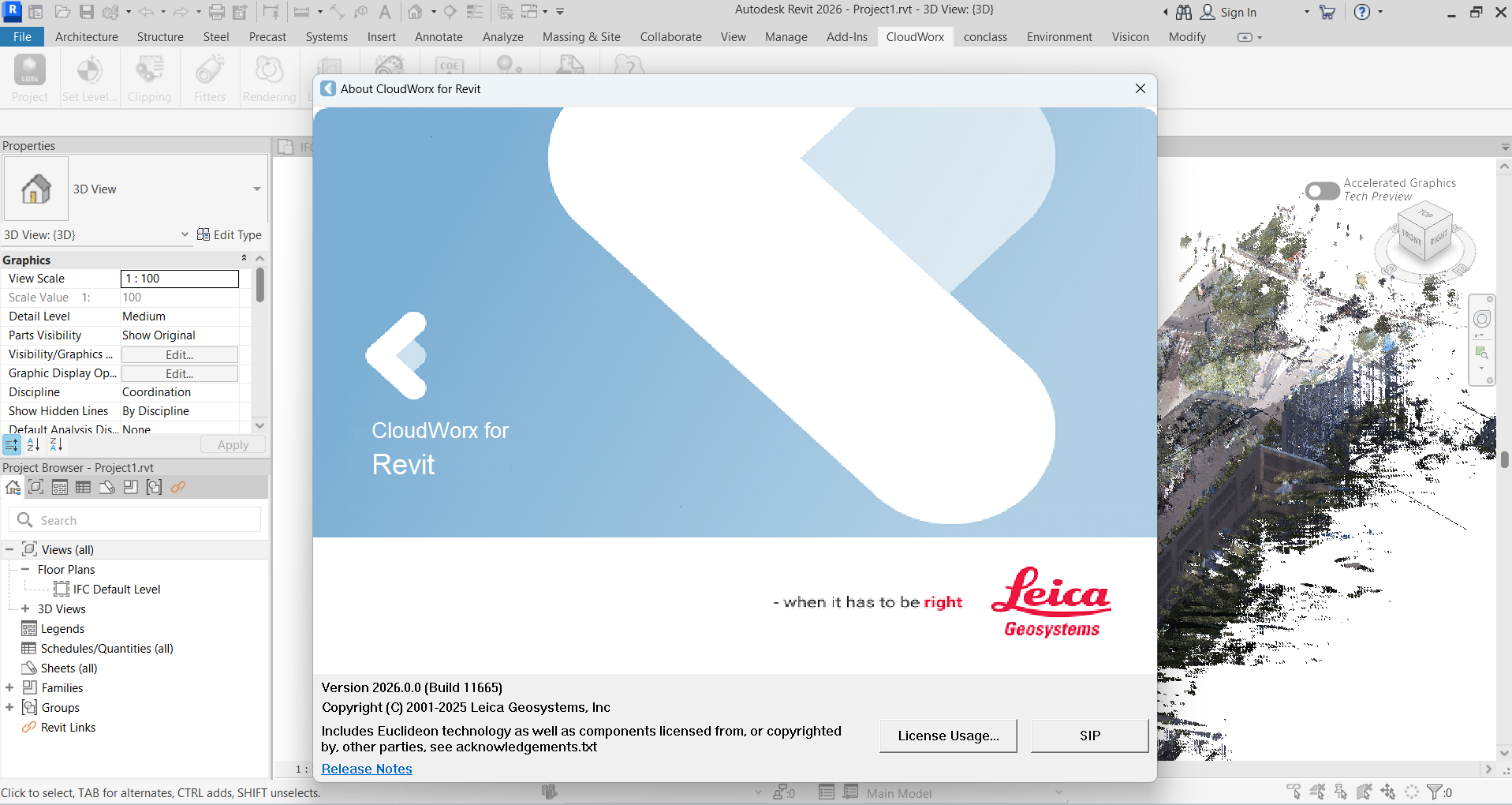 Leica CloudWorx 2026.0.0 For Revit 2023-2026 激光扫描仪点云数据处理工具011713