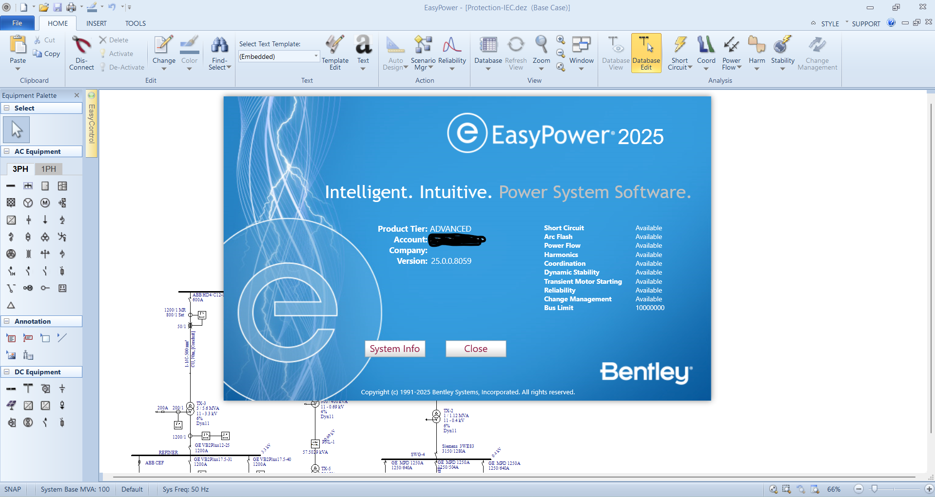 Bentley EasyPower v2025.0.0.8059 加密狗版电力系统潮流分析短路计算保护配合等电气软件工具011424