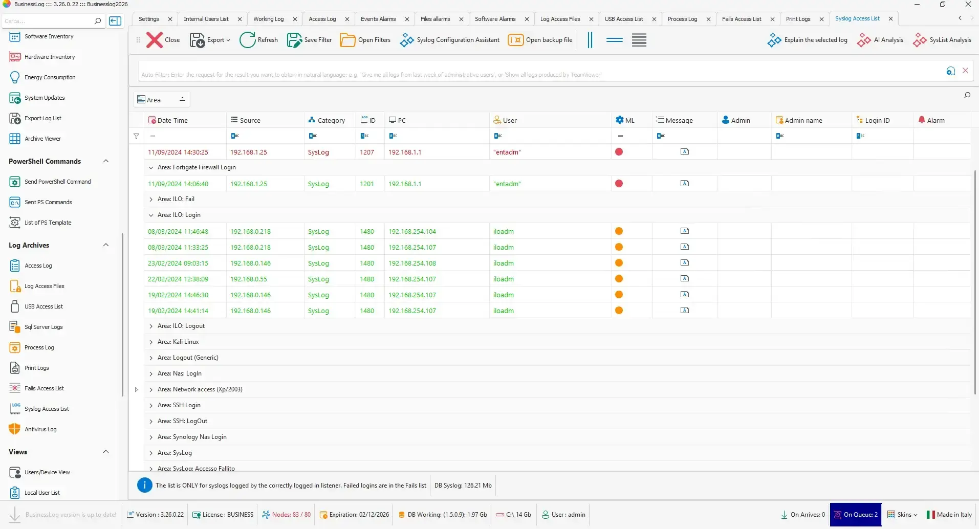 BusinessLog Server EnterpriseX 2022 v2.24.1.77日志管理资产管理软件工具071430