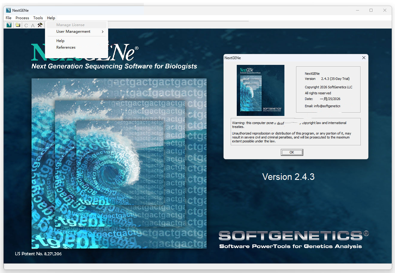SoftGenetics NextGENe 2.4.3 加密狗版专为分析新一代测序NGS数据而设计的软件工具060263