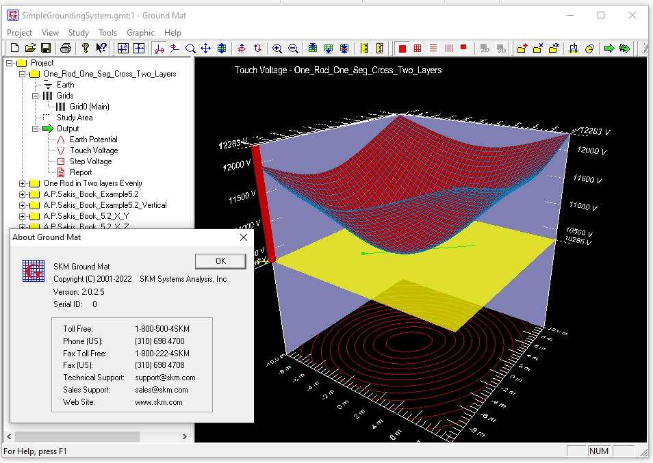 SKM GroundMatd 2.0.2.5 加密狗版接地系统设计与分析软件电力系统变电站工业设施电气工程师工具011442