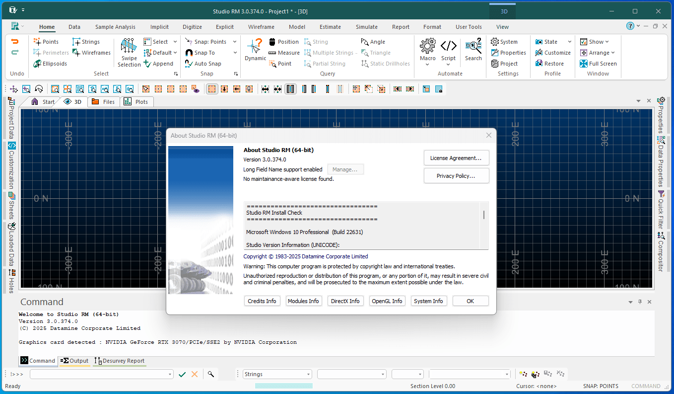 Datamine Studio RM 3.0.374 矿山资源和储量评估建模工具