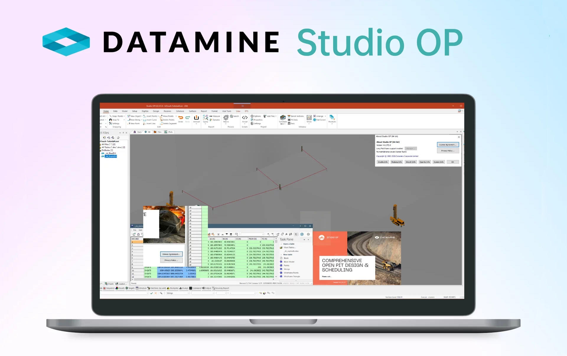 Datamine Studio OP 4.0.372 采矿矿业地质软件露天矿优化设计