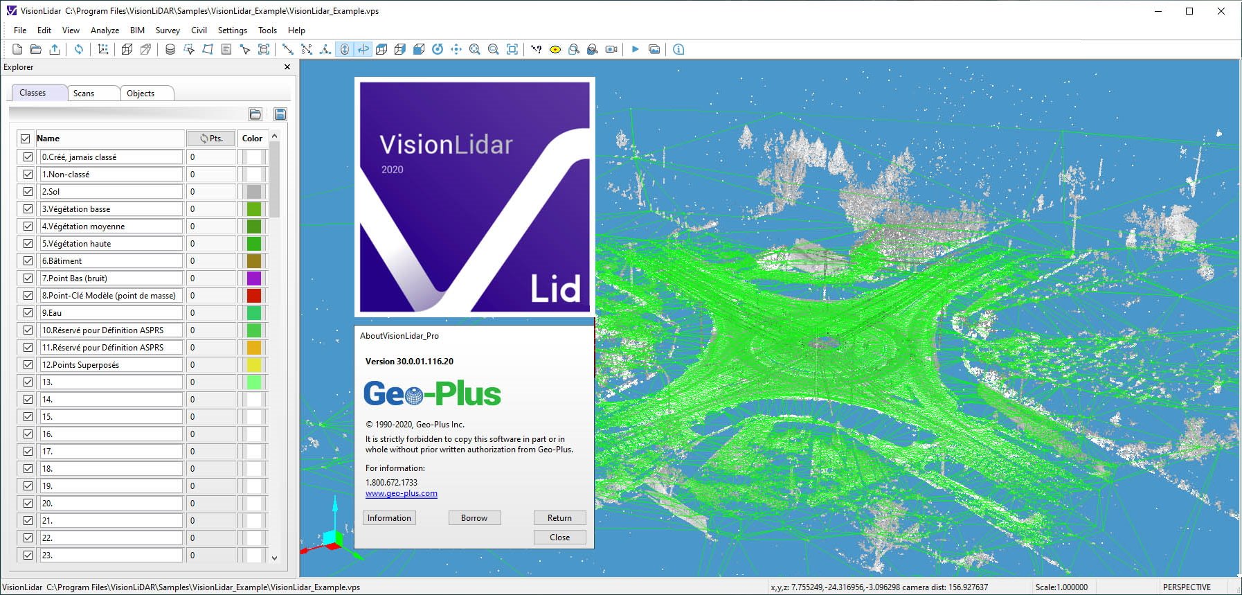 Geo-Plus VisionLidar 2020 version 30.0.01.116.20 专业的点云处理软件030265
