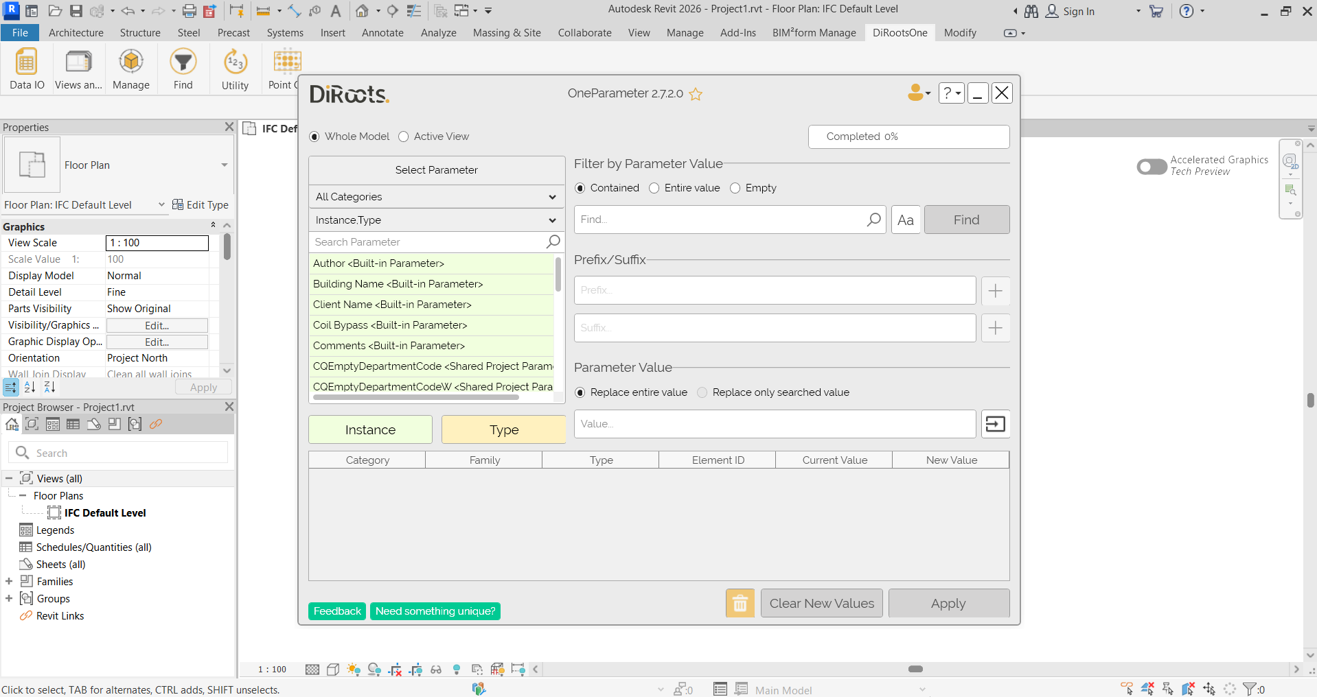 DiRootsOne v2.7.2.0 加密狗版 多功能Revit插件建筑工程施工AEC行业专业工具011716