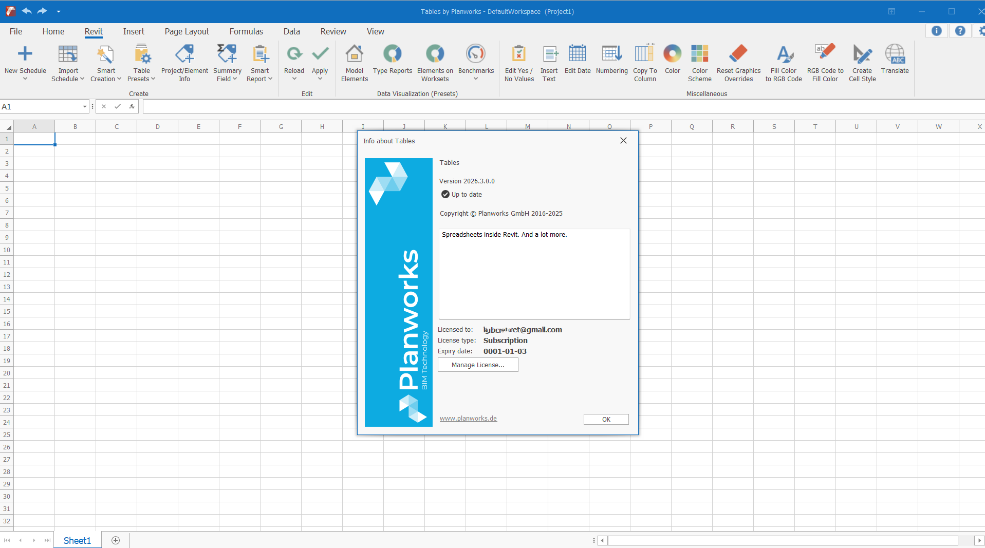 Planworks Tables 2026.3.0 FOR Revit 表格插件