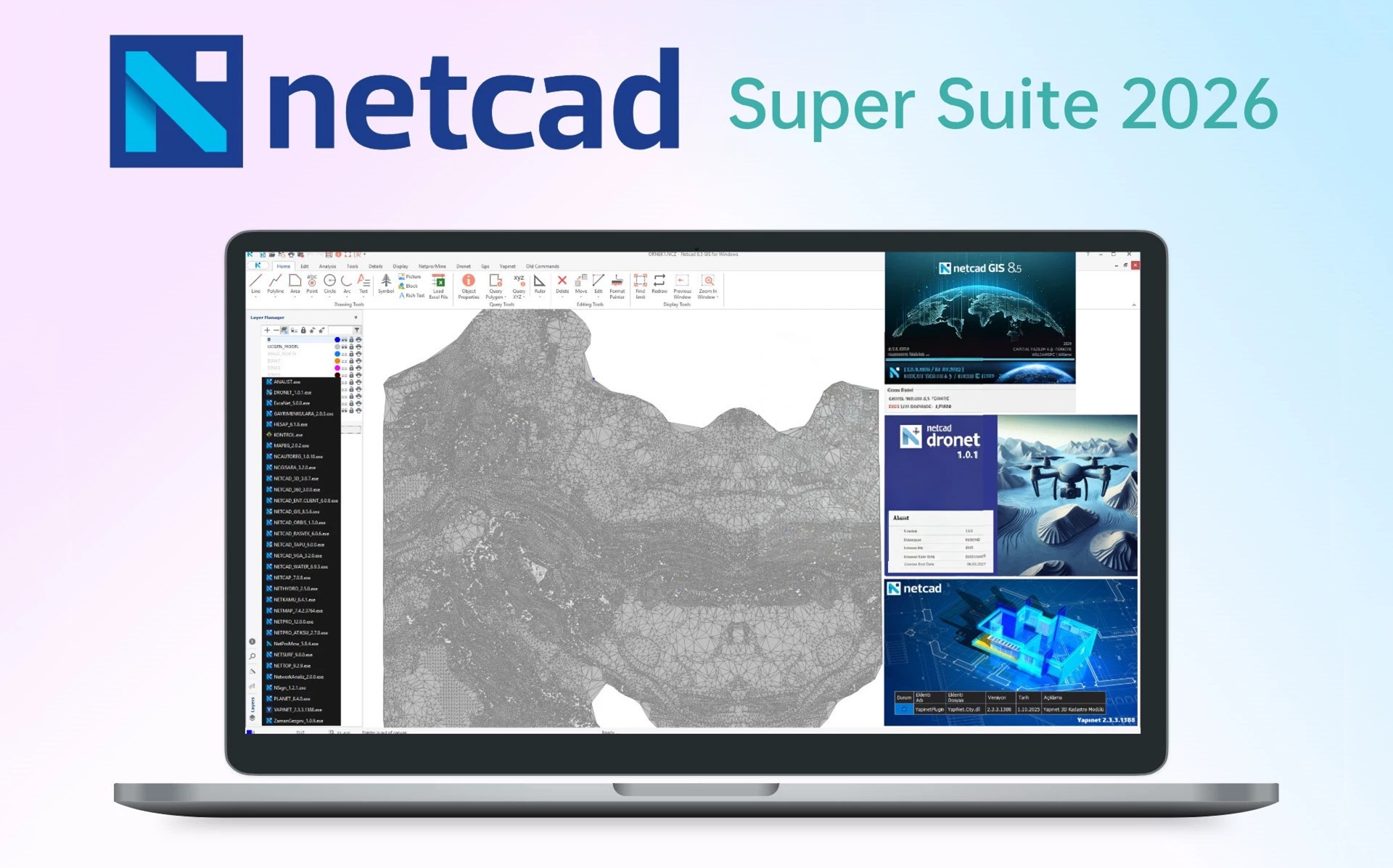 Netcad Suite 2026.05 测绘国土规划市政基础设施道路设计与GIS数据管理工具