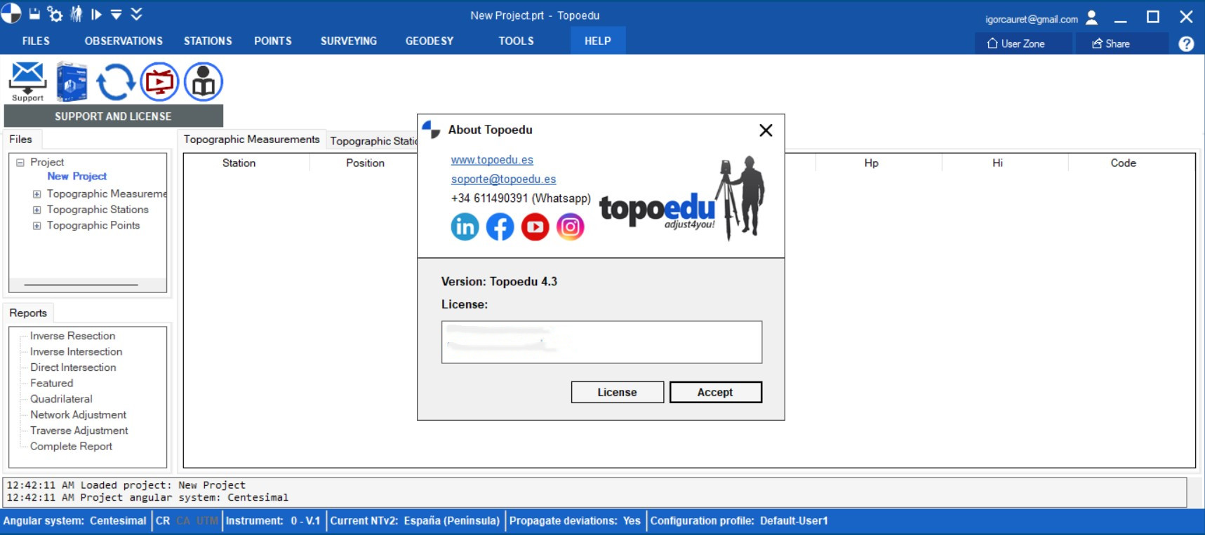 Topoedu v4.3 加密狗版 强大的测量与大地计算软件大地测量数据处理工具