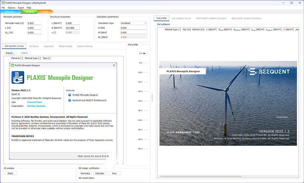 Bentley Seequent PLAXIS Monopile Designer 2025.1.3.5 海上风电单桩基础‌设计
