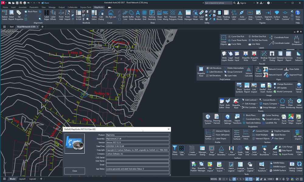DotSoft MapWorks v27.0.2.0 民用勘测地图GIS软件CAD插件mapworks Carlson MapWorks